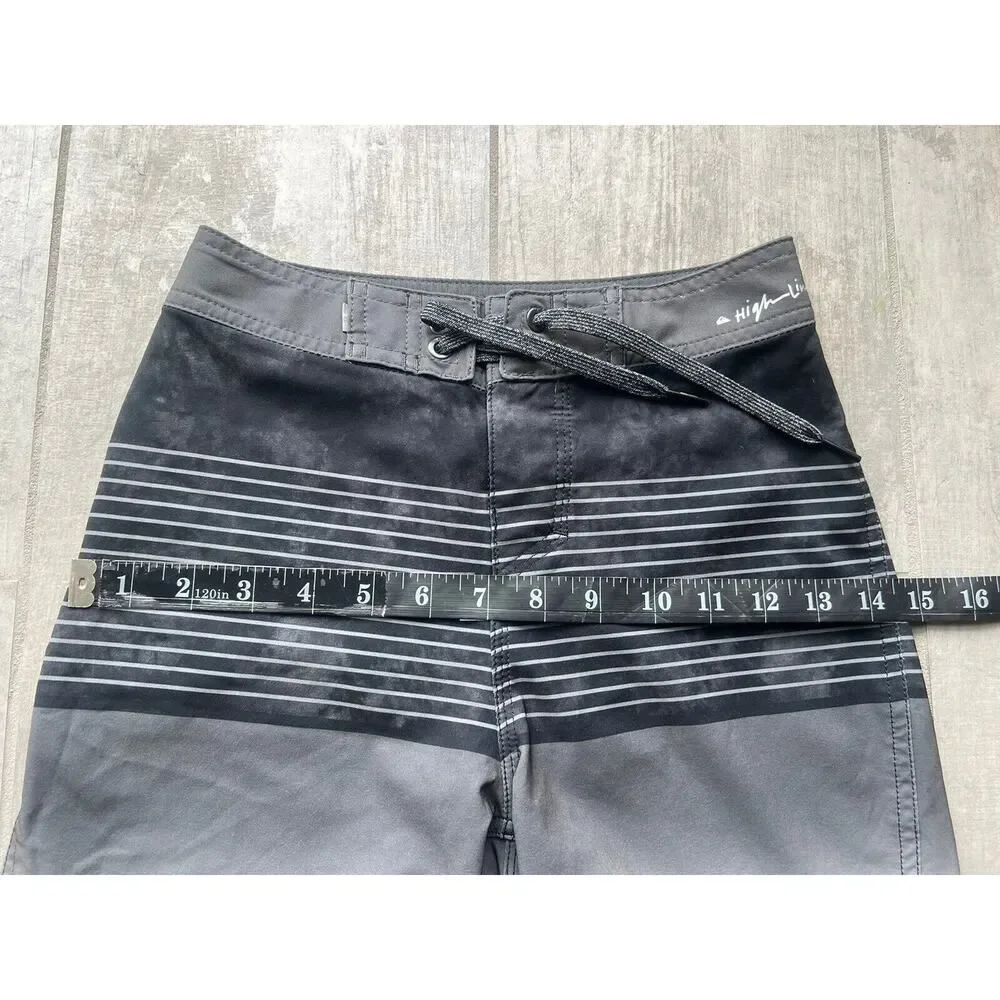 QUIKSILVER Boys Youth Highline Slab Swim Trunks Board Shorts Gray Black 22